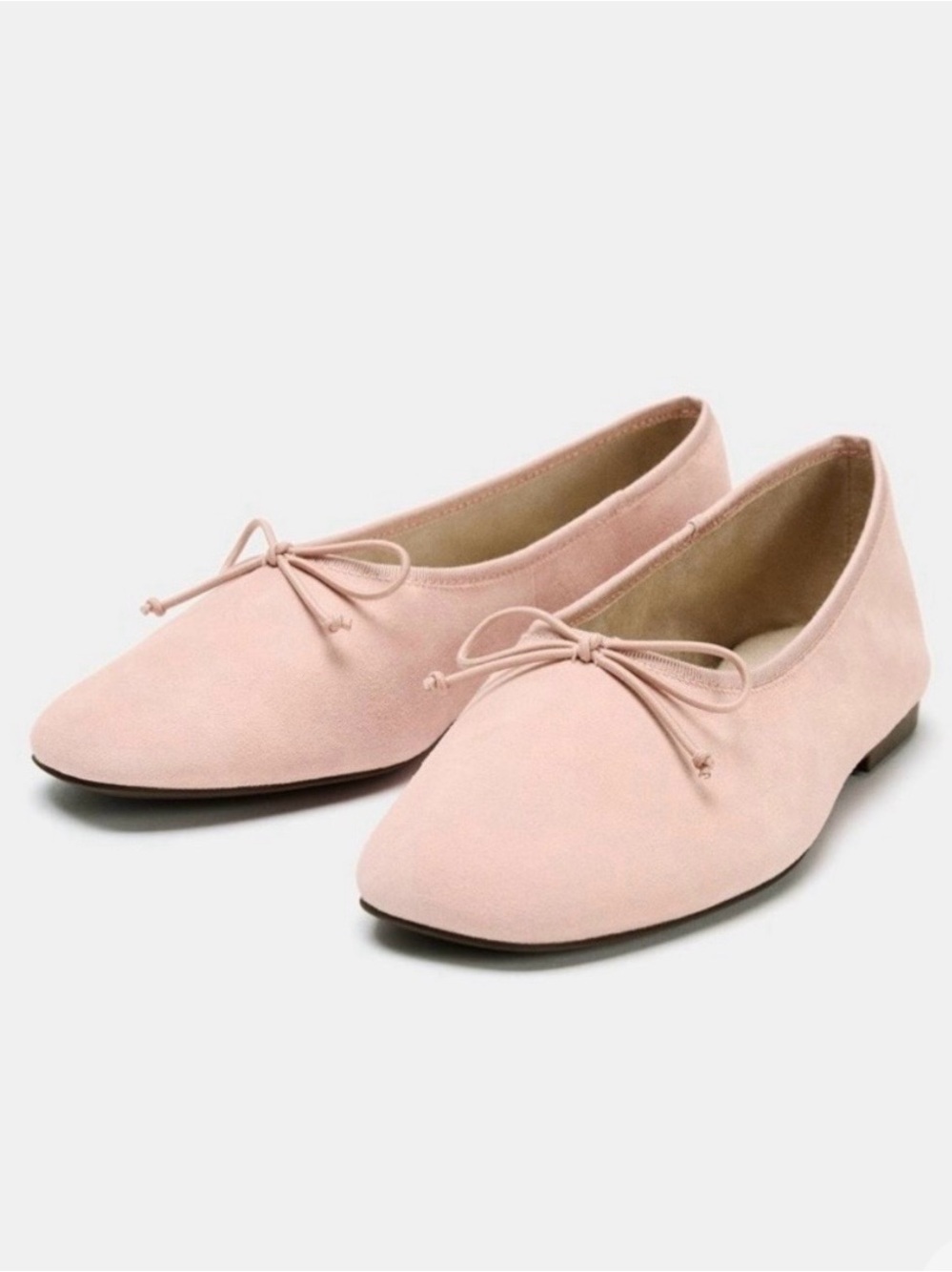 Zara Blush Pink Suede Bow Loafers Size 7 1/2 MWT